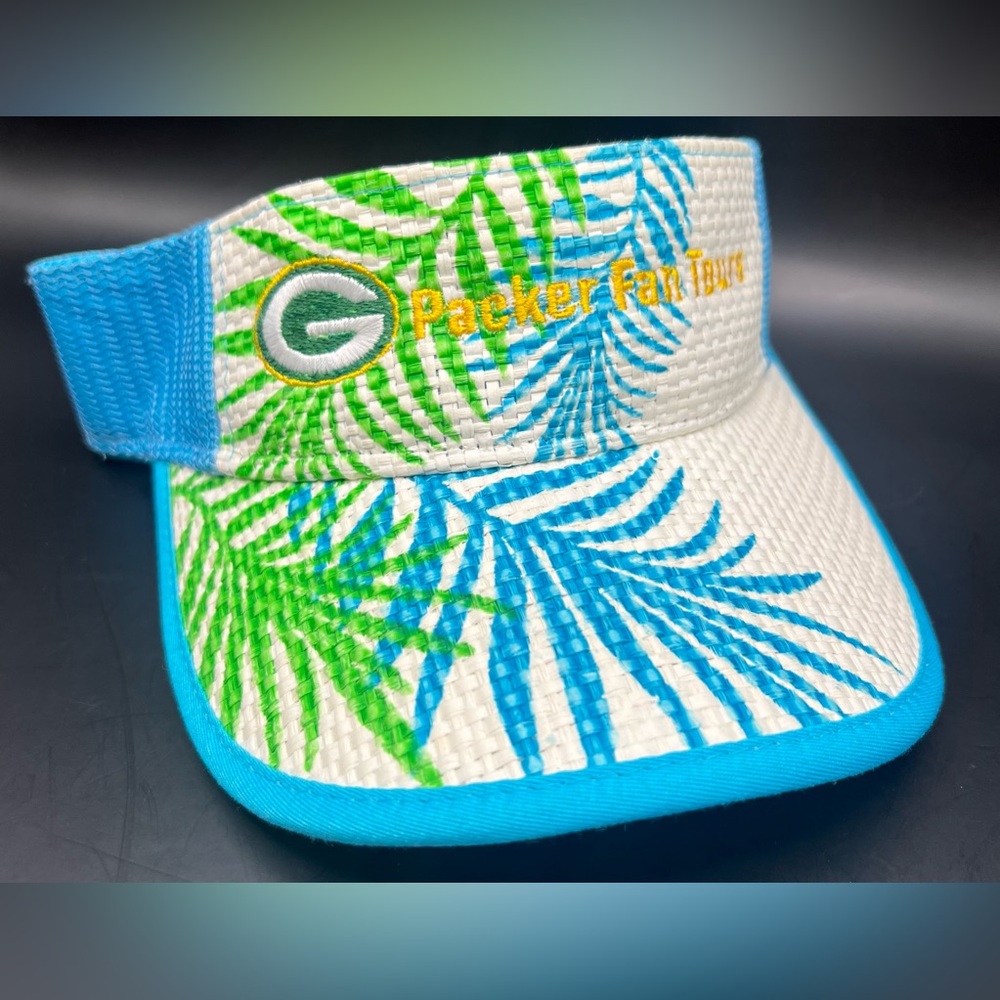 Green Bay Packers Fan Tour Visor- Adjustable back, Embroidered front